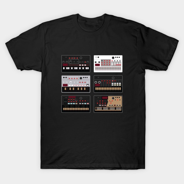 Electronic Musician Volca Synth, Drum Machine, Sampler T-Shirt by Atomic Malibu